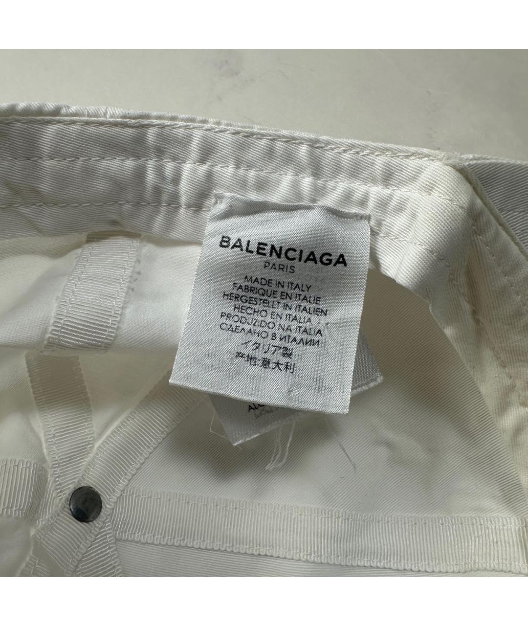 BALENCIAGA Белая хлопковая кепка, фото 5