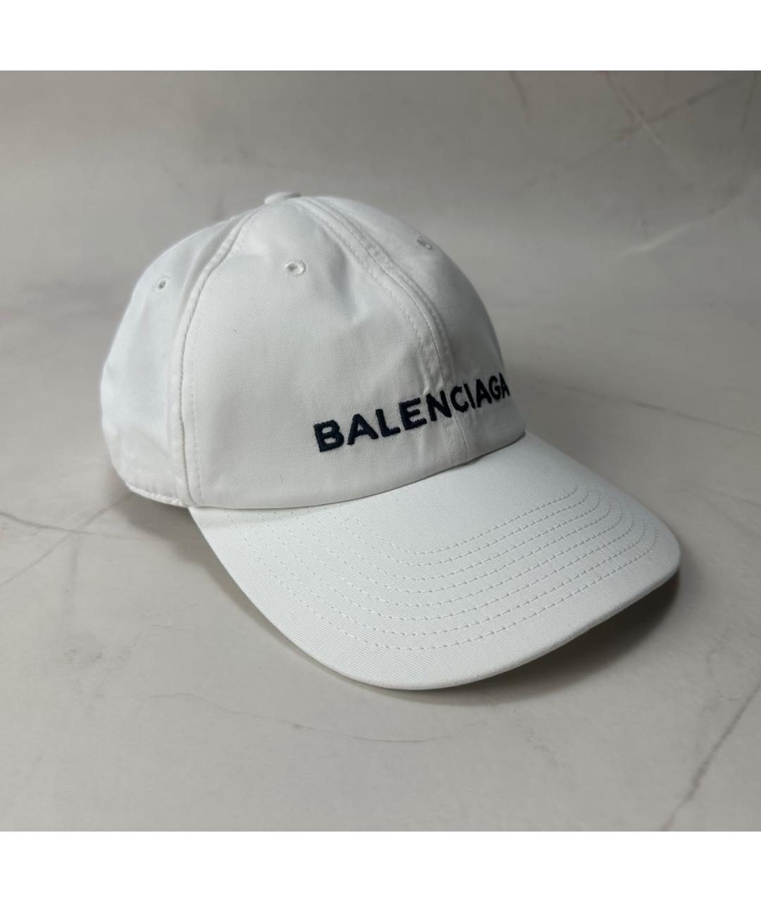 BALENCIAGA Белая хлопковая кепка, фото 2