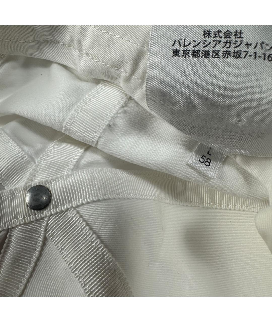BALENCIAGA Белая хлопковая кепка, фото 4