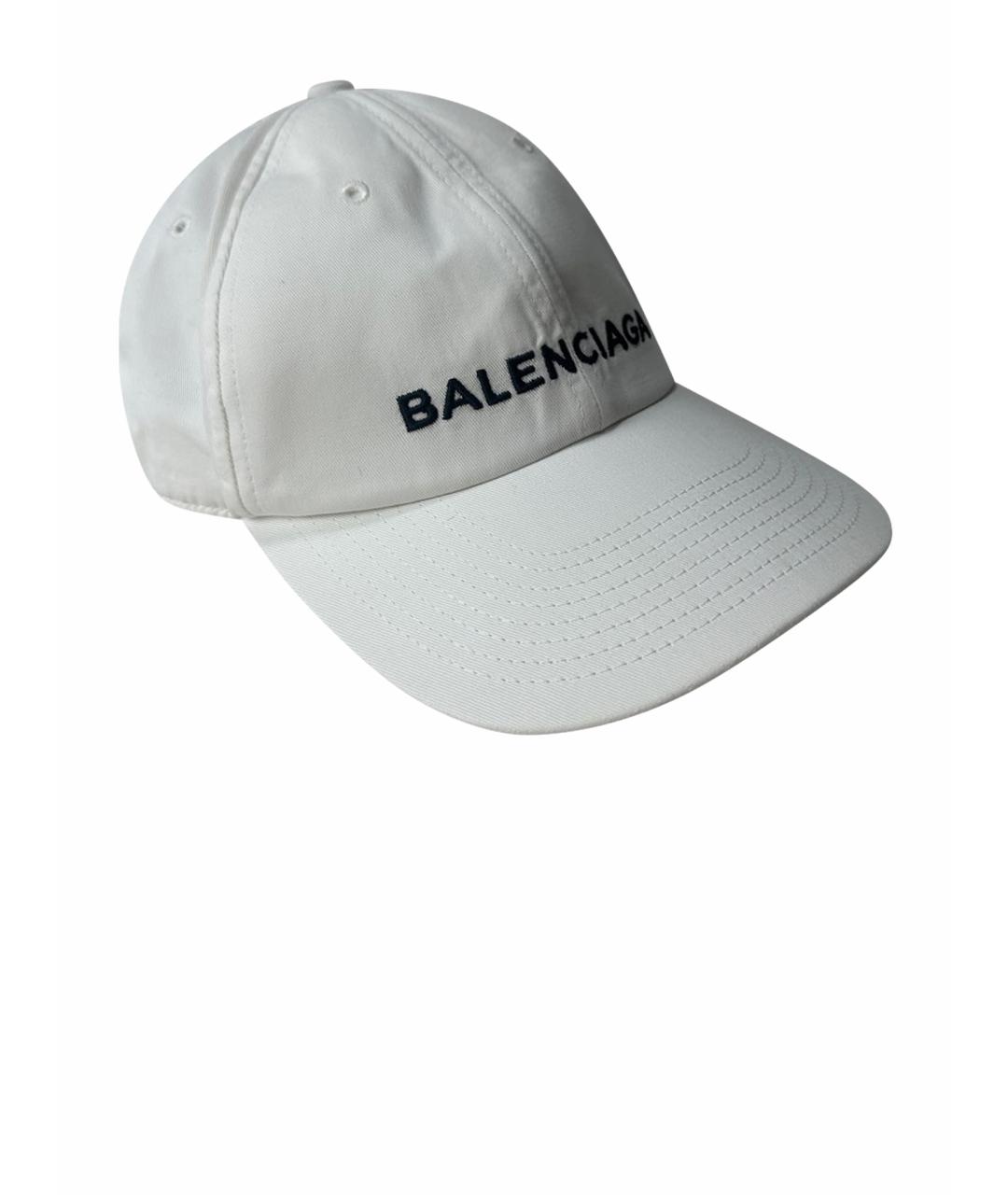 BALENCIAGA Белая хлопковая кепка, фото 1
