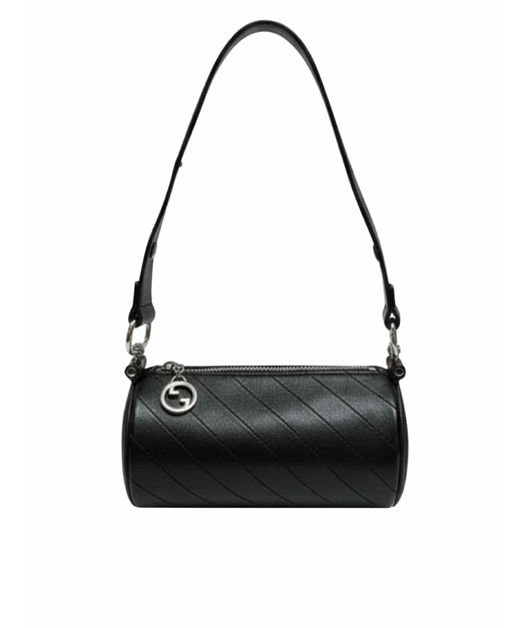 GUCCI Черная кожаная сумка с короткими ручками, фото 1