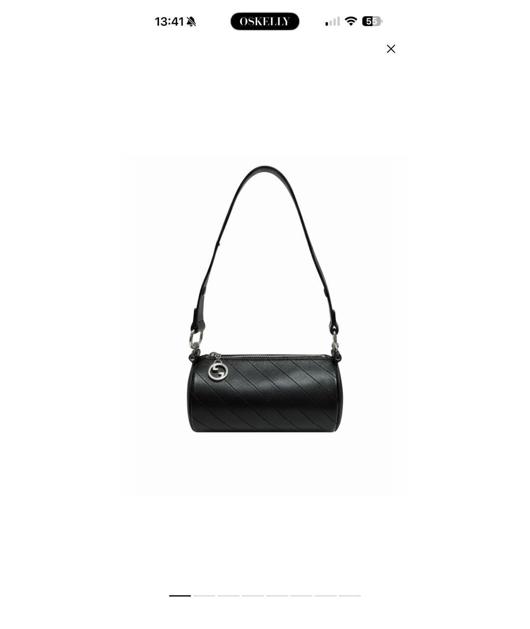 GUCCI Черная кожаная сумка с короткими ручками, фото 9
