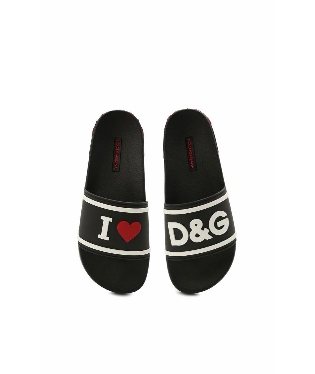 DOLCE&GABBANA Черные шлепанцы, фото 2