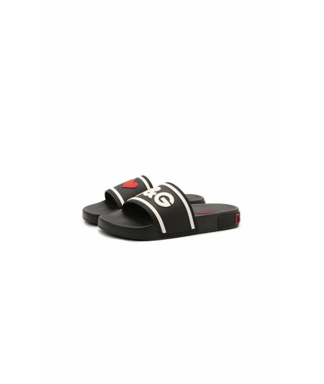 DOLCE&GABBANA Черные шлепанцы, фото 3