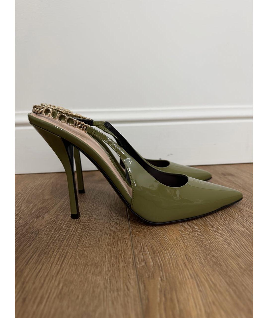 GUCCI Зеленые туфли из лакированной кожи, фото 8