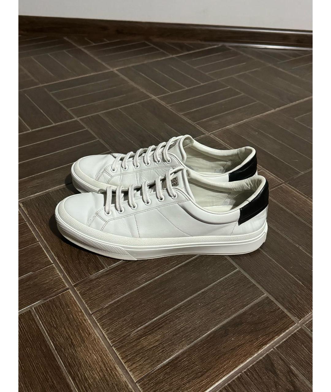 GIVENCHY Белые кожаные низкие кроссовки / кеды, фото 3