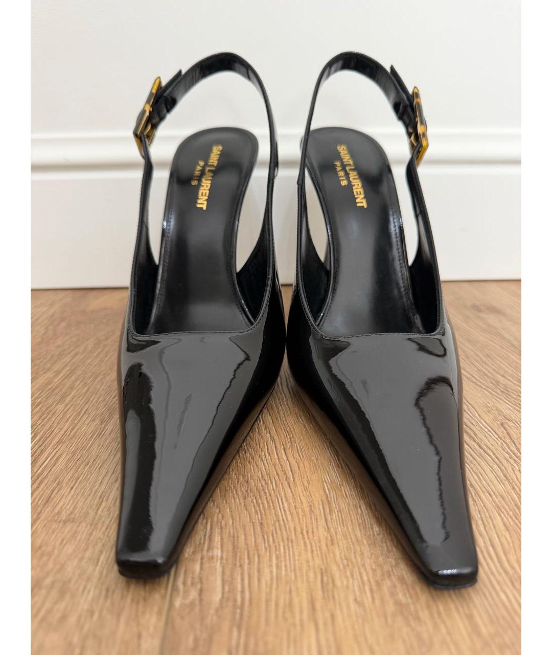 SAINT LAURENT Черные туфли из лакированной кожи, фото 2