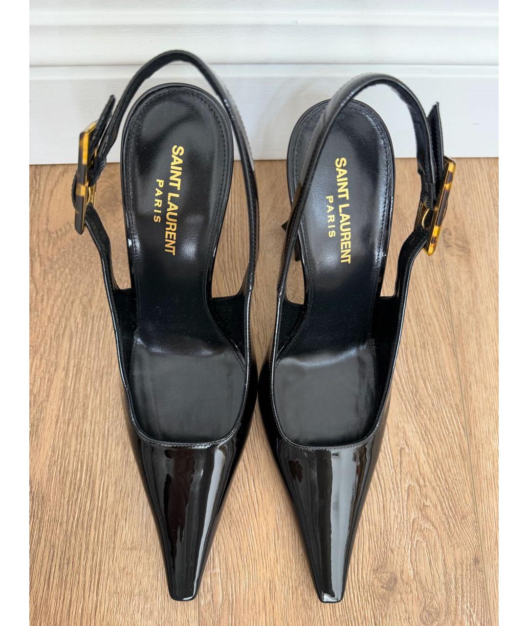SAINT LAURENT Черные туфли из лакированной кожи, фото 3