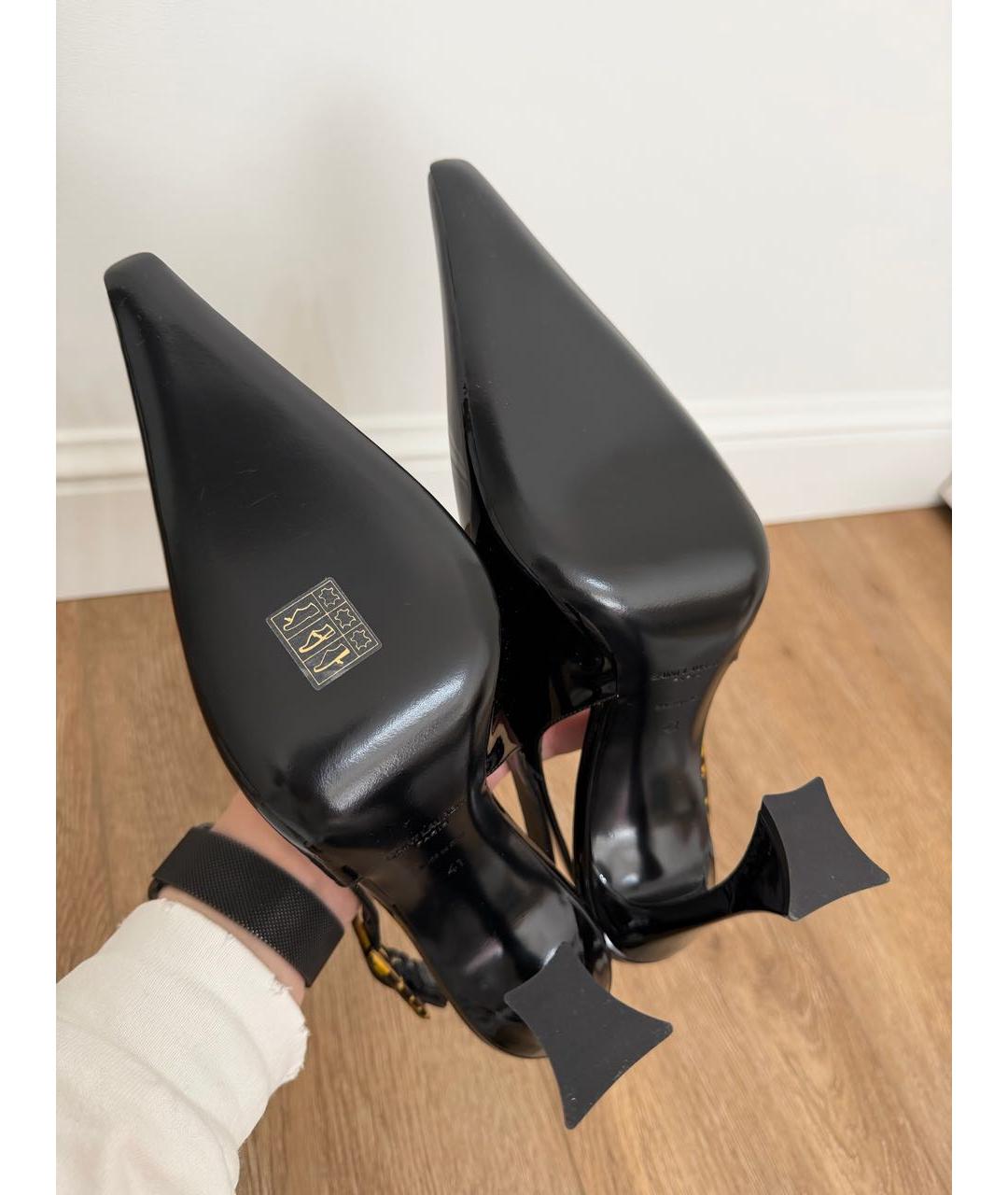 SAINT LAURENT Черные туфли из лакированной кожи, фото 5