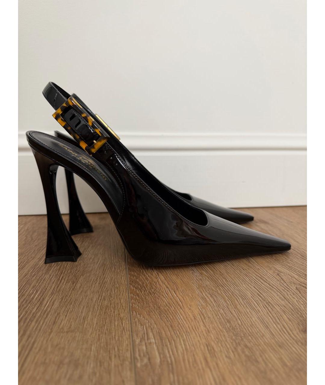 SAINT LAURENT Черные туфли из лакированной кожи, фото 8