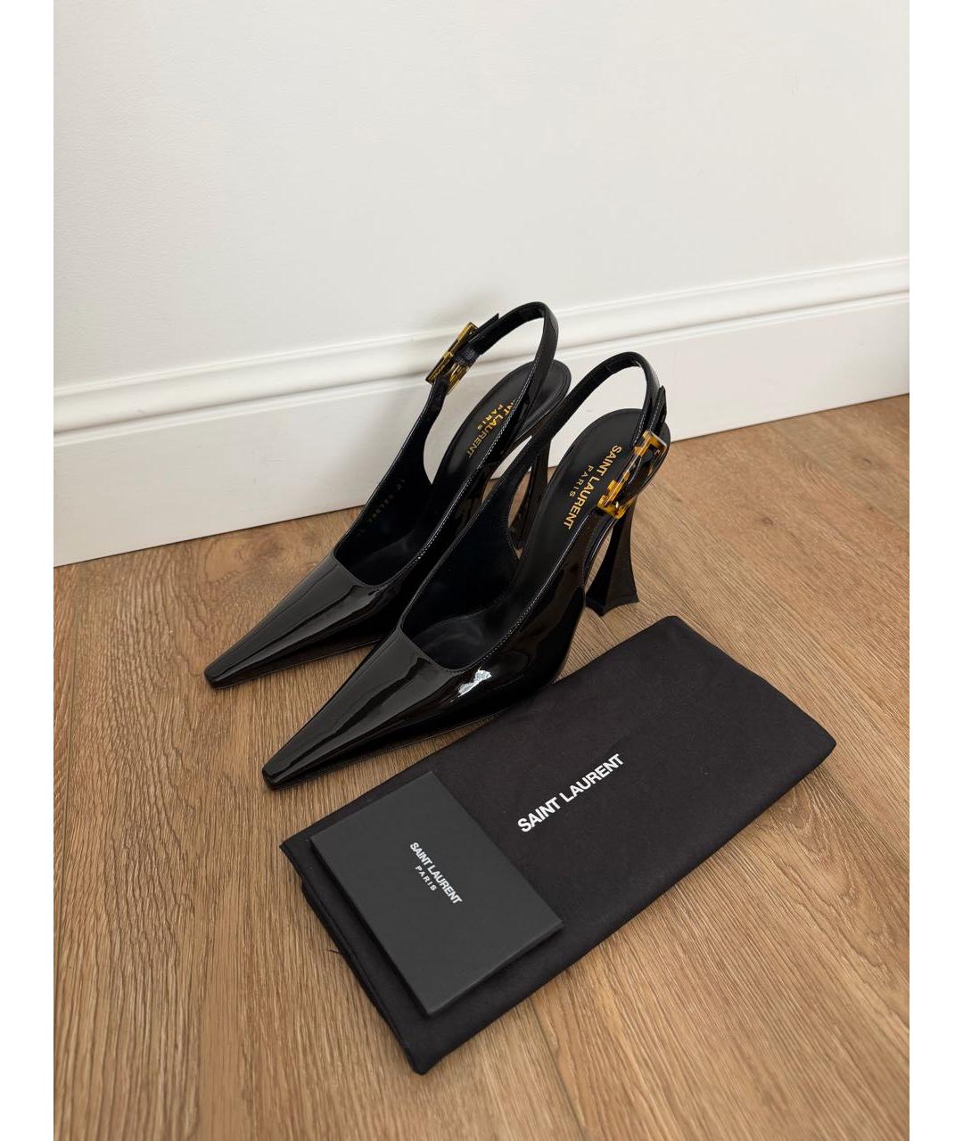 SAINT LAURENT Черные туфли из лакированной кожи, фото 7