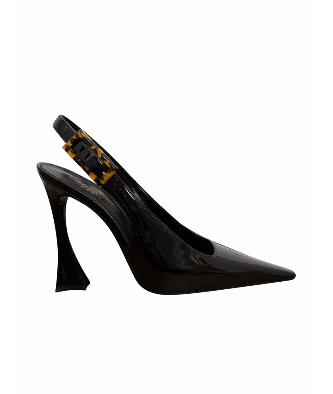 SAINT LAURENT Черные туфли из лакированной кожи, фото 1