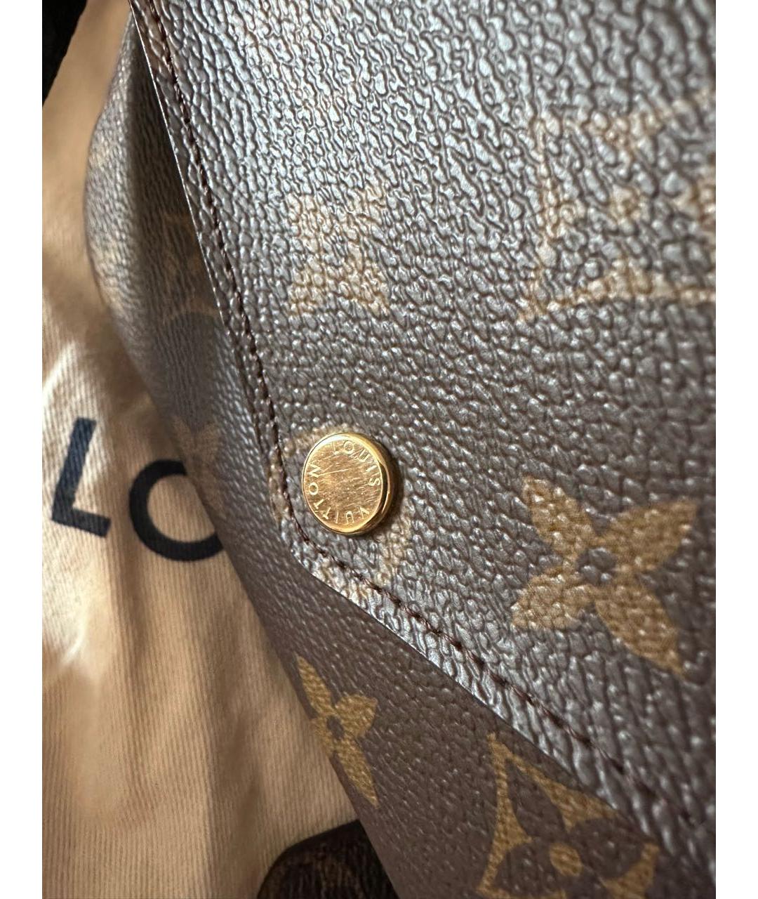 LOUIS VUITTON Коричневая канва сумка через плечо, фото 5