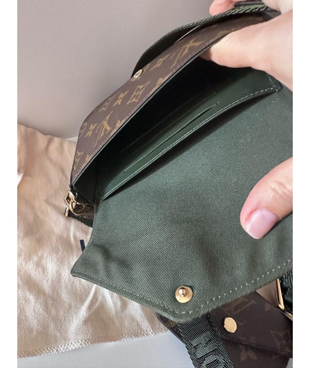 LOUIS VUITTON Коричневая канва сумка через плечо, фото 7