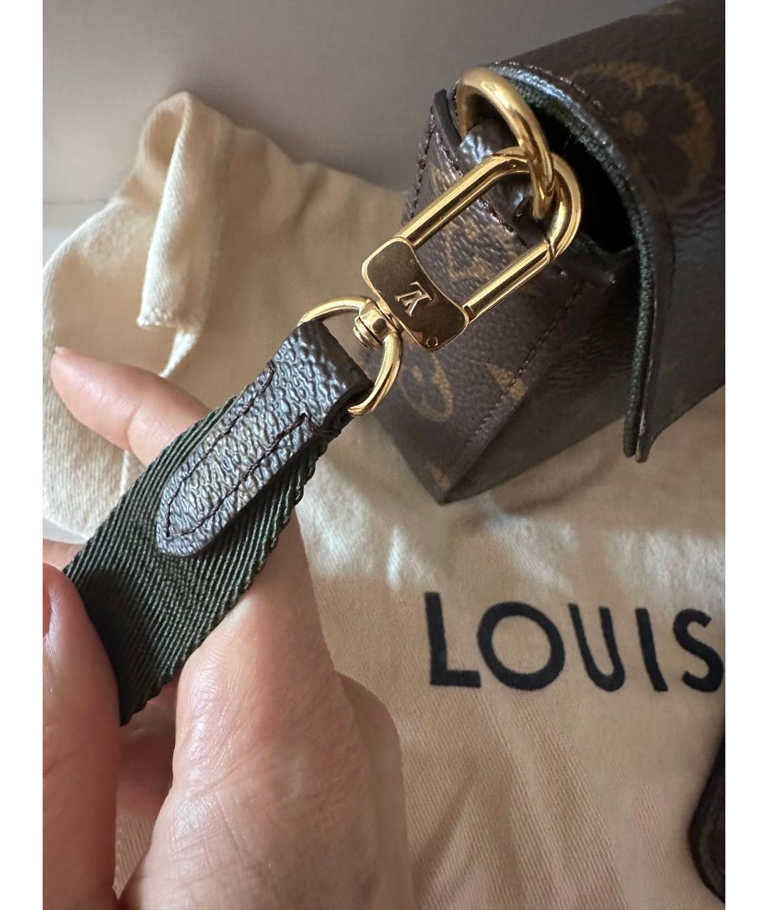 LOUIS VUITTON Коричневая канва сумка через плечо, фото 4