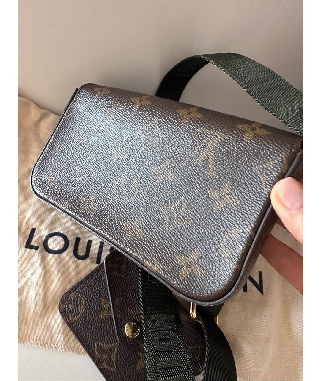 LOUIS VUITTON Коричневая канва сумка через плечо, фото 6