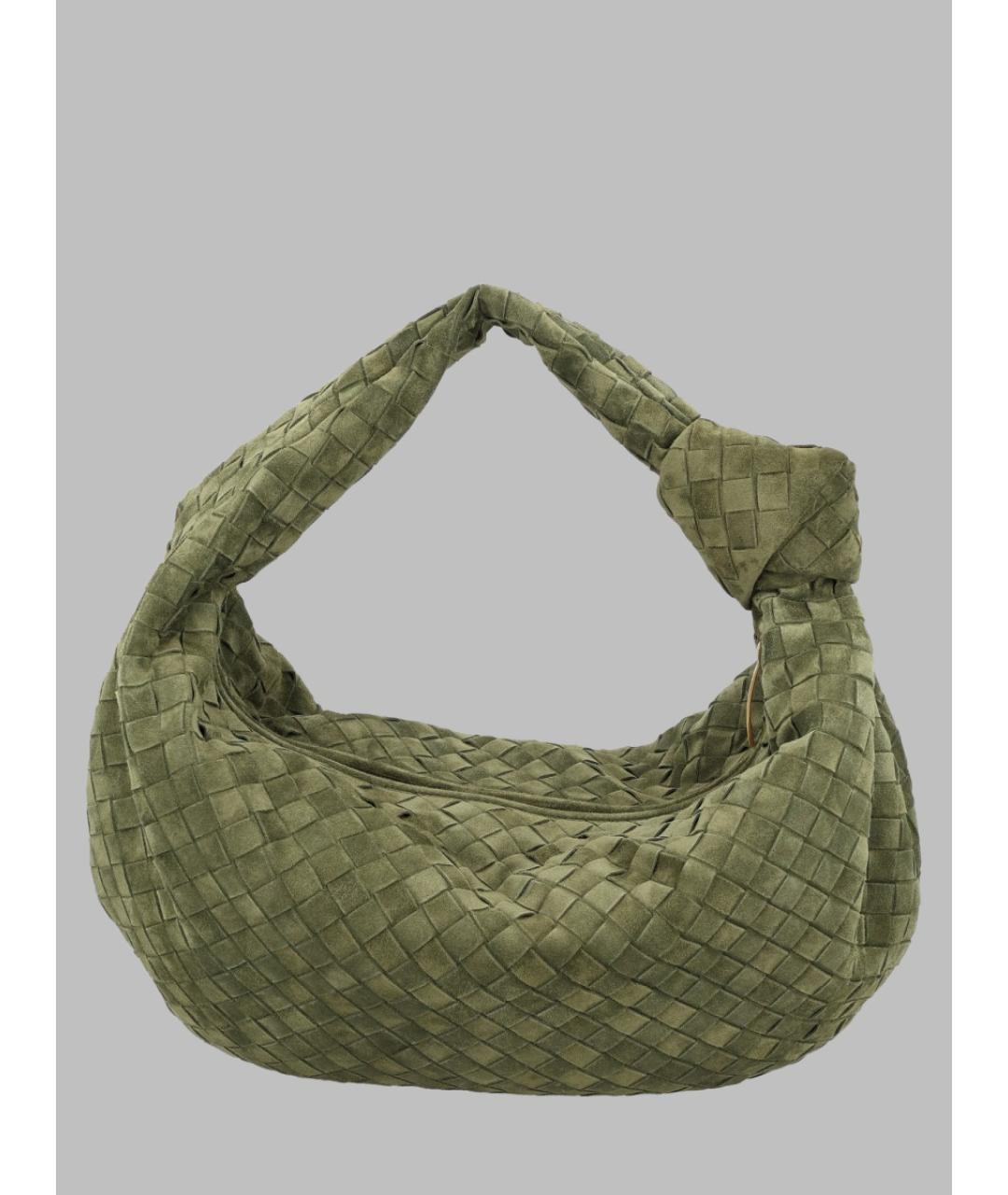 BOTTEGA VENETA Зеленая замшевая сумка через плечо, фото 2