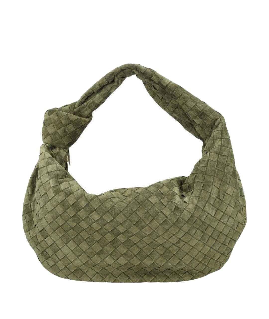 BOTTEGA VENETA Зеленая замшевая сумка через плечо, фото 1