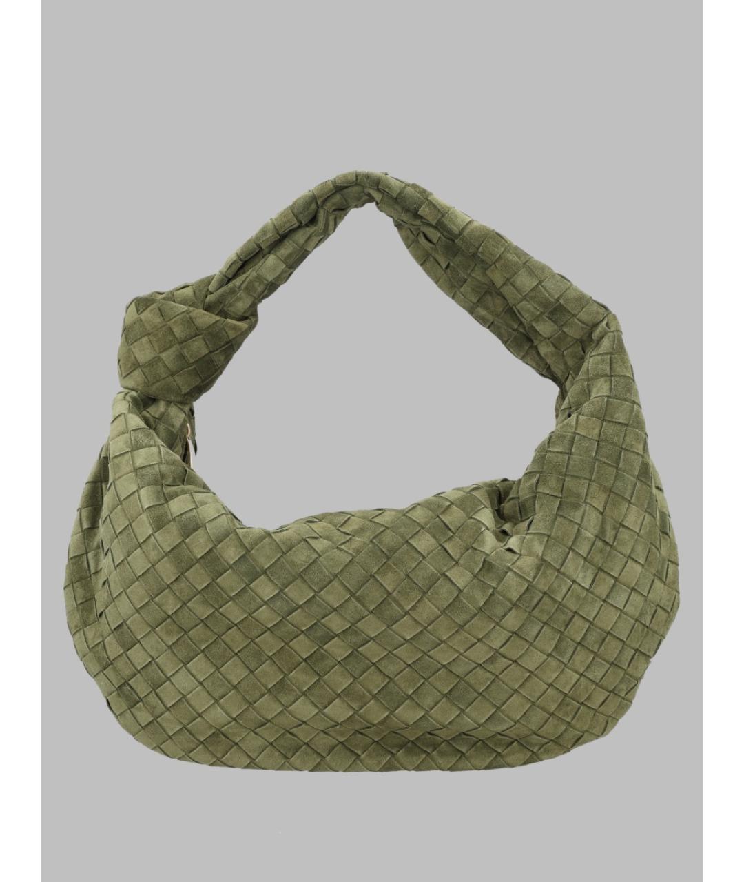 BOTTEGA VENETA Зеленая замшевая сумка через плечо, фото 3