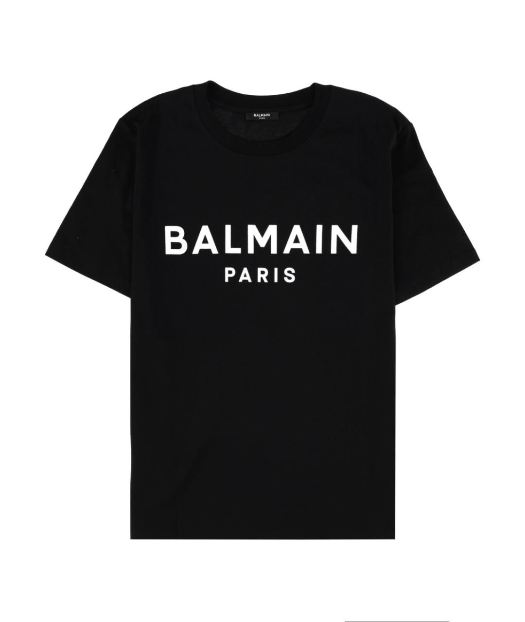 BALMAIN Черная хлопковая футболка, фото 1