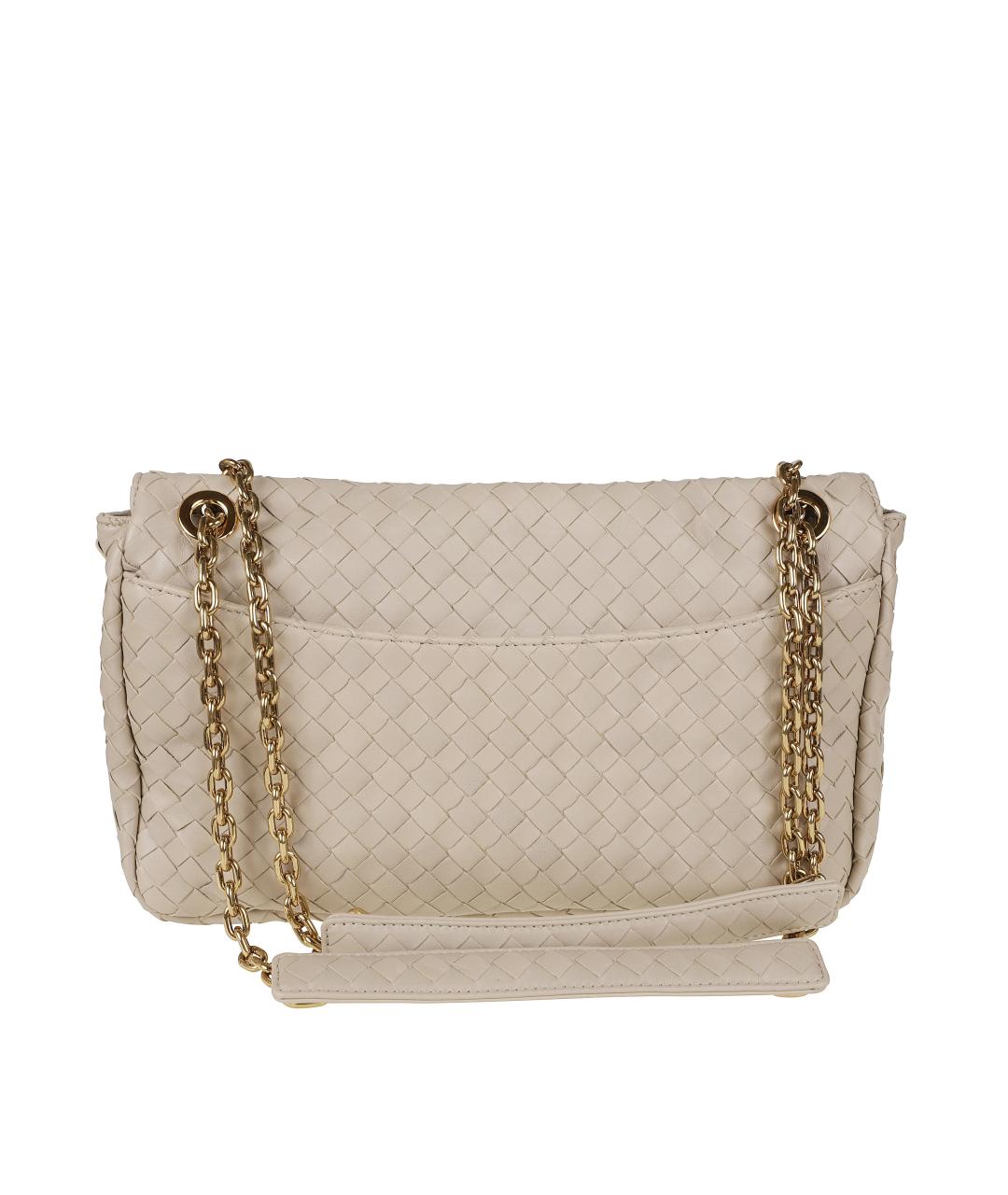 BOTTEGA VENETA Бежевая кожаная сумка через плечо, фото 2
