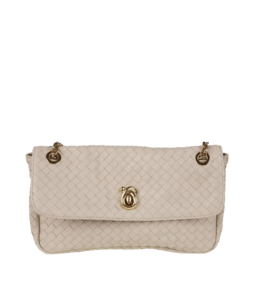 BOTTEGA VENETA Бежевая кожаная сумка через плечо, фото 1