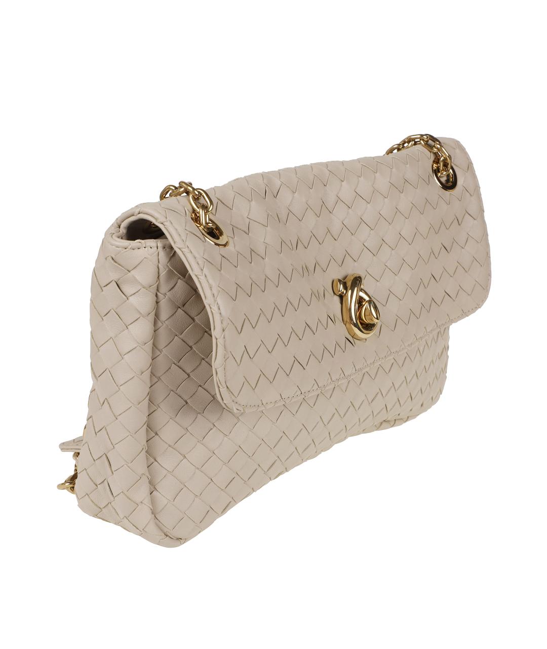 BOTTEGA VENETA Бежевая кожаная сумка через плечо, фото 3