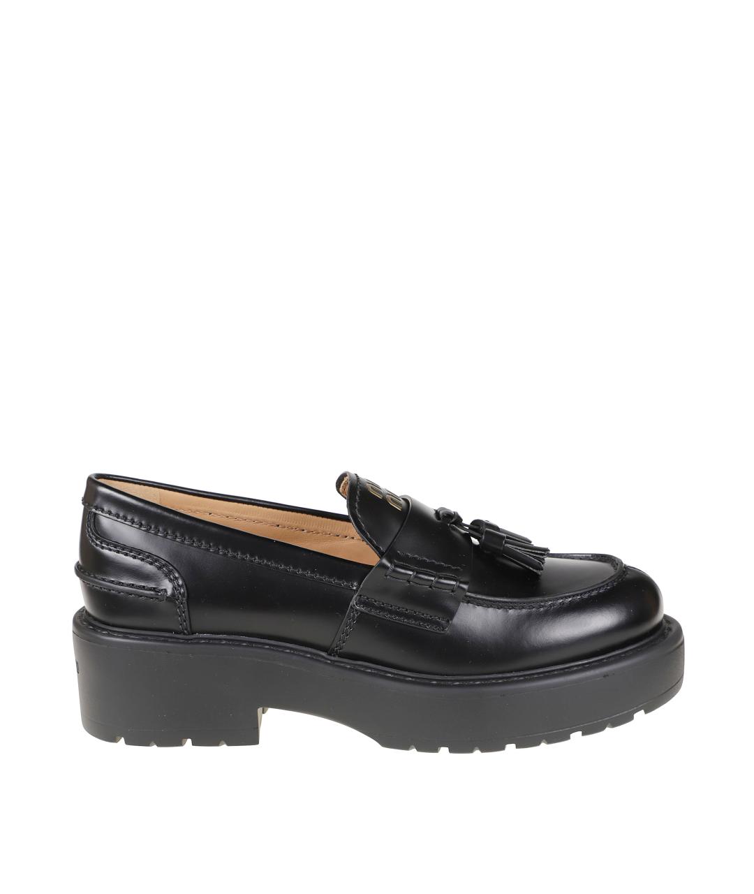 MIU MIU Черные кожаные лоферы, фото 1