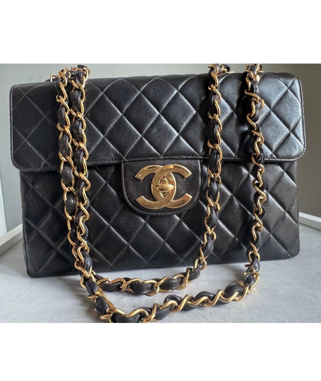 CHANEL Черная кожаная сумка тоут, фото 7