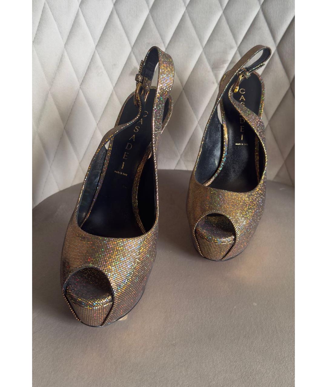 CASADEI Золотые босоножки, фото 2