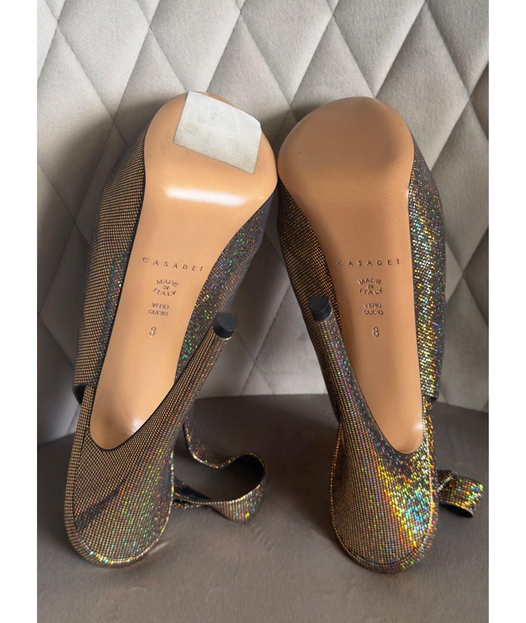 CASADEI Золотые босоножки, фото 7