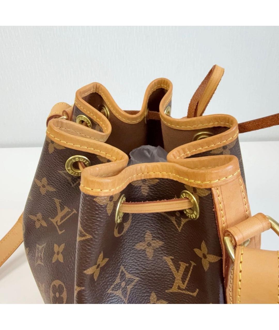 LOUIS VUITTON Коричневая кожаная сумка тоут, фото 5