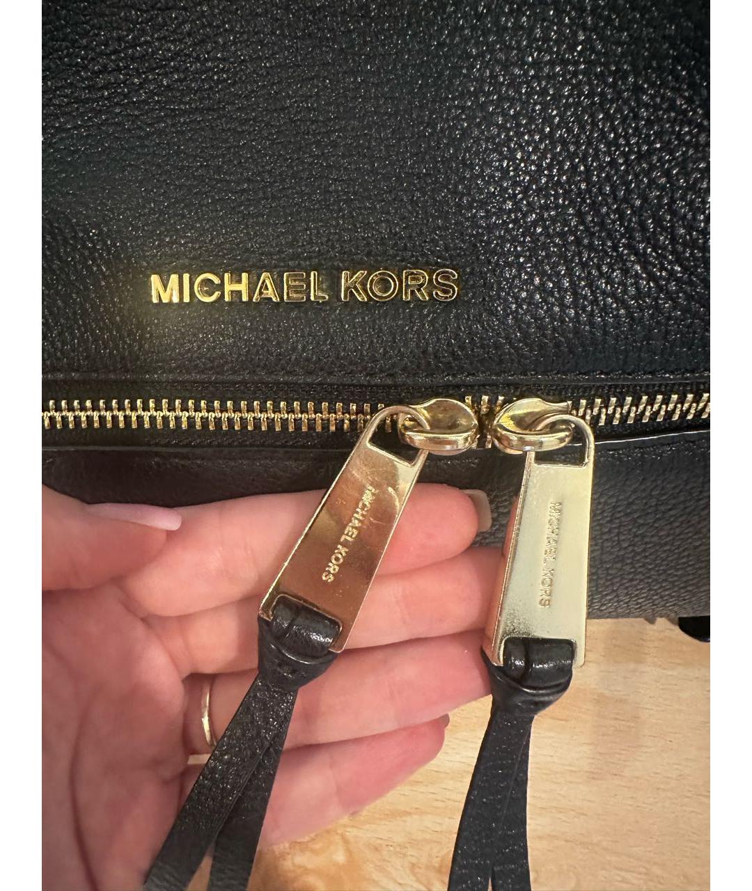 MICHAEL KORS Черный кожаный рюкзак, фото 6
