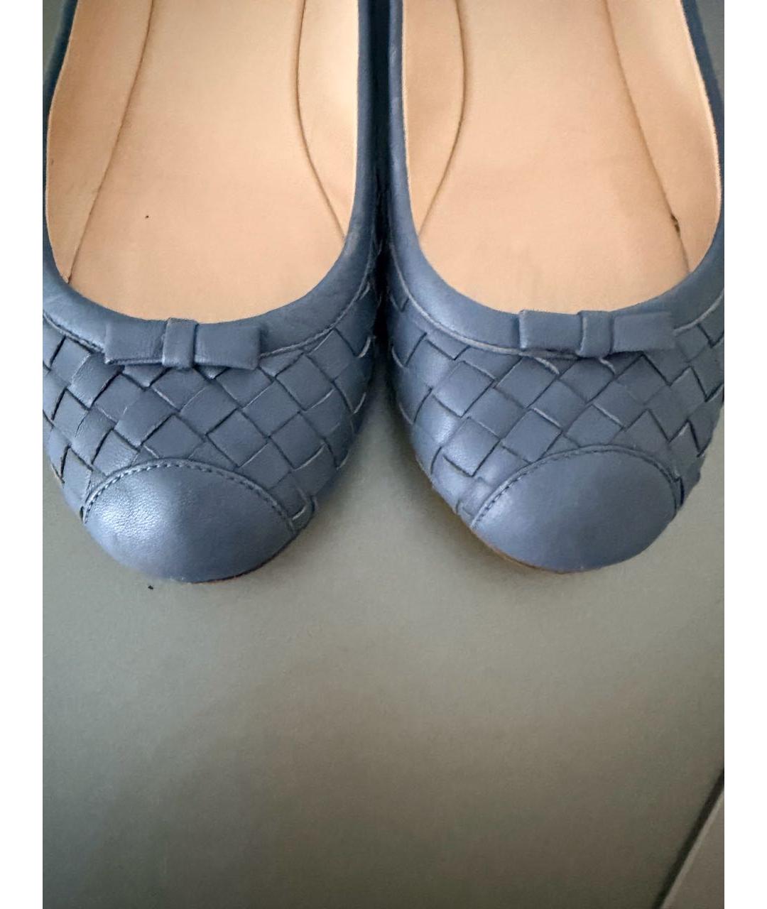 BOTTEGA VENETA Синие кожаные балетки, фото 6