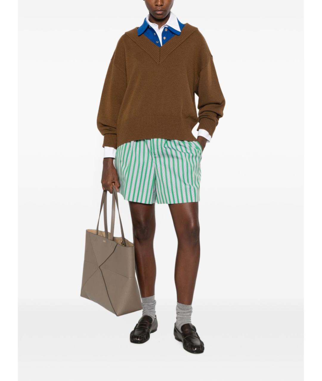 LOEWE Зеленые шорты, фото 3