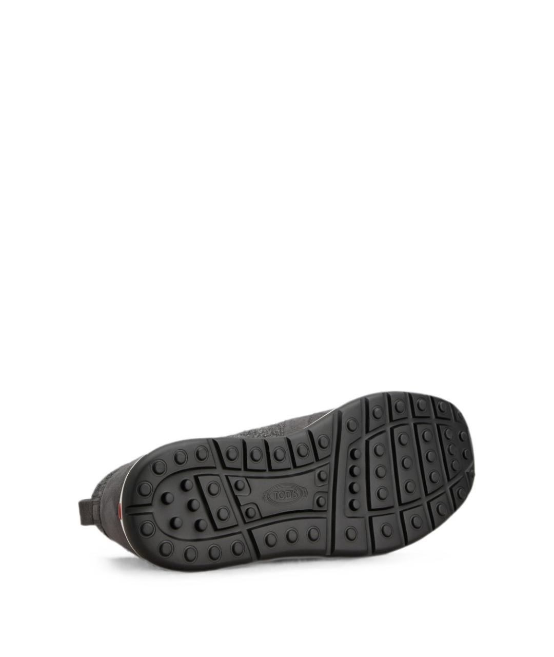 TOD'S Серые текстильные низкие кроссовки / кеды, фото 3