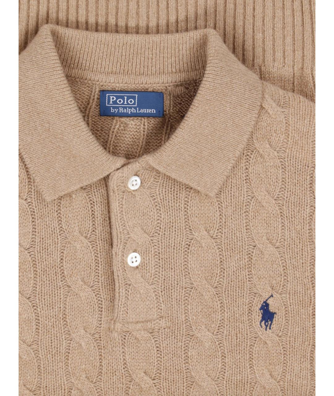POLO RALPH LAUREN Бежевый шерстяной джемпер / свитер, фото 3