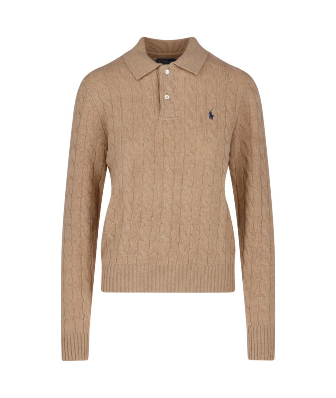 POLO RALPH LAUREN Бежевый шерстяной джемпер / свитер, фото 1