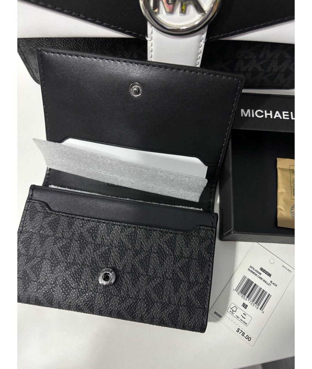 MICHAEL KORS Черный кошелек из искусственной кожи, фото 5