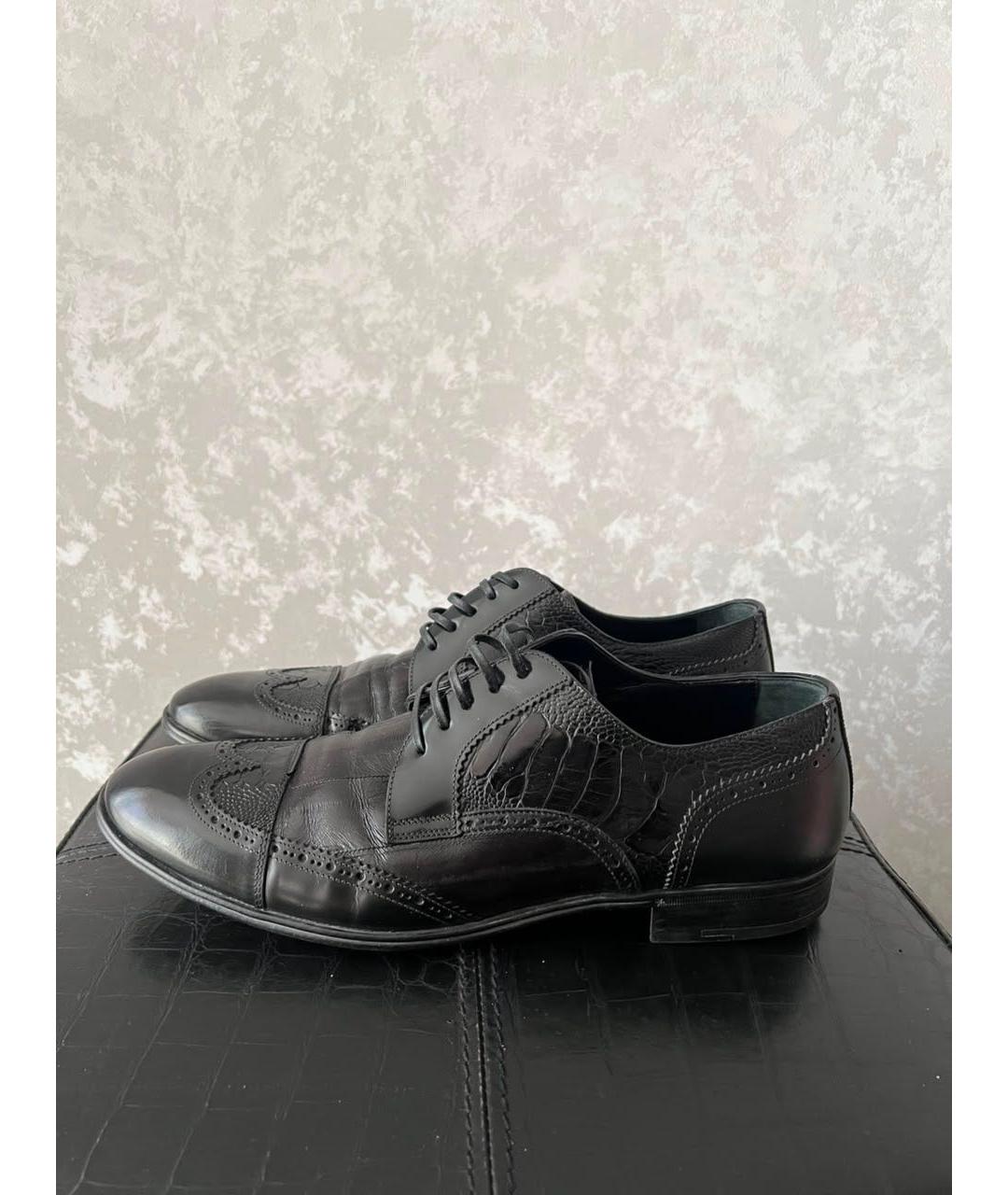 DOLCE&GABBANA Черные кожаные туфли, фото 3