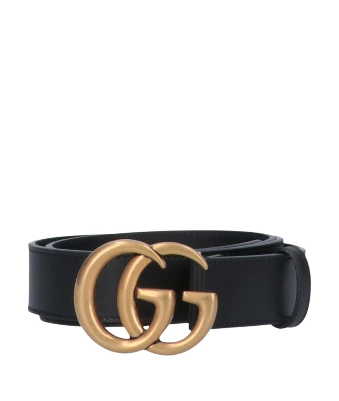 GUCCI Черный кожаный ремень, фото 1