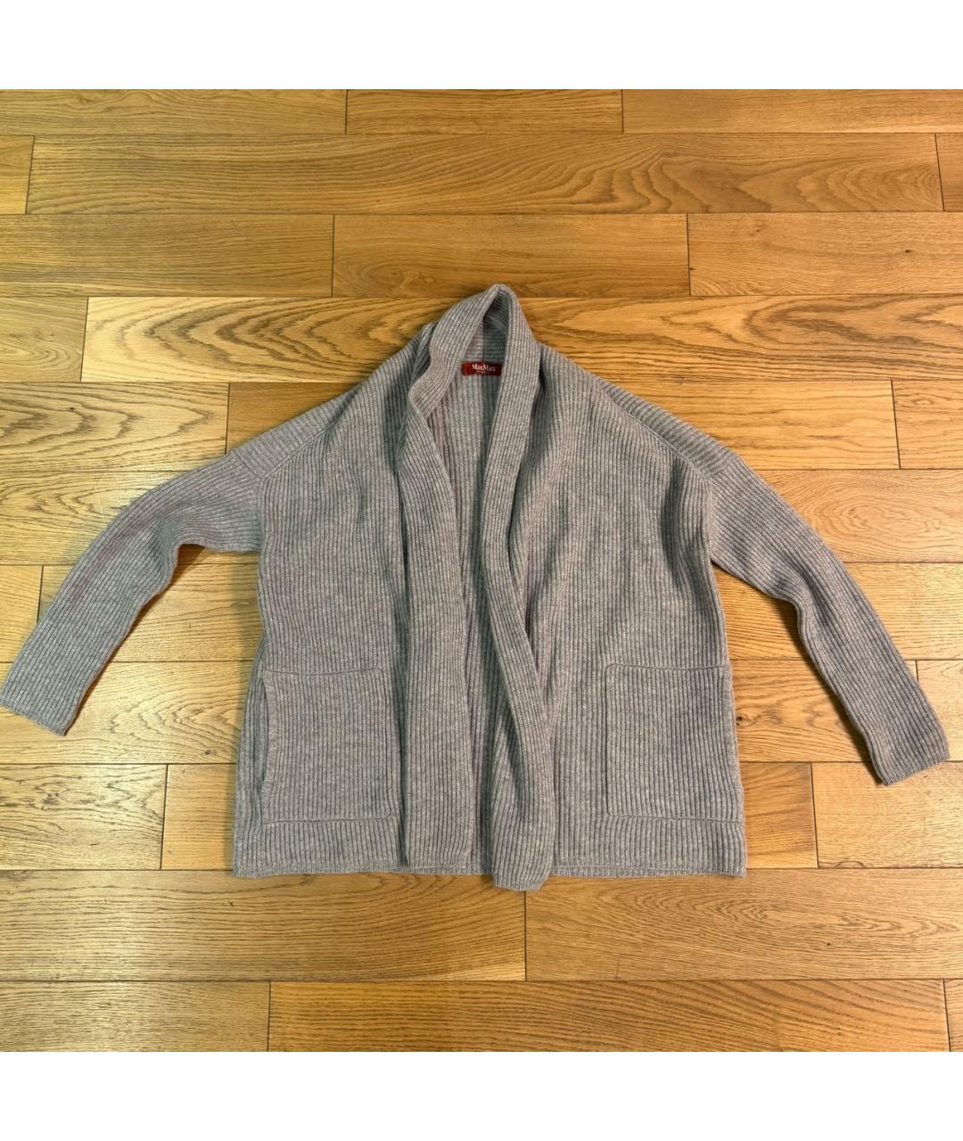 MAX MARA STUDIO Серый шерстяной кардиган, фото 6