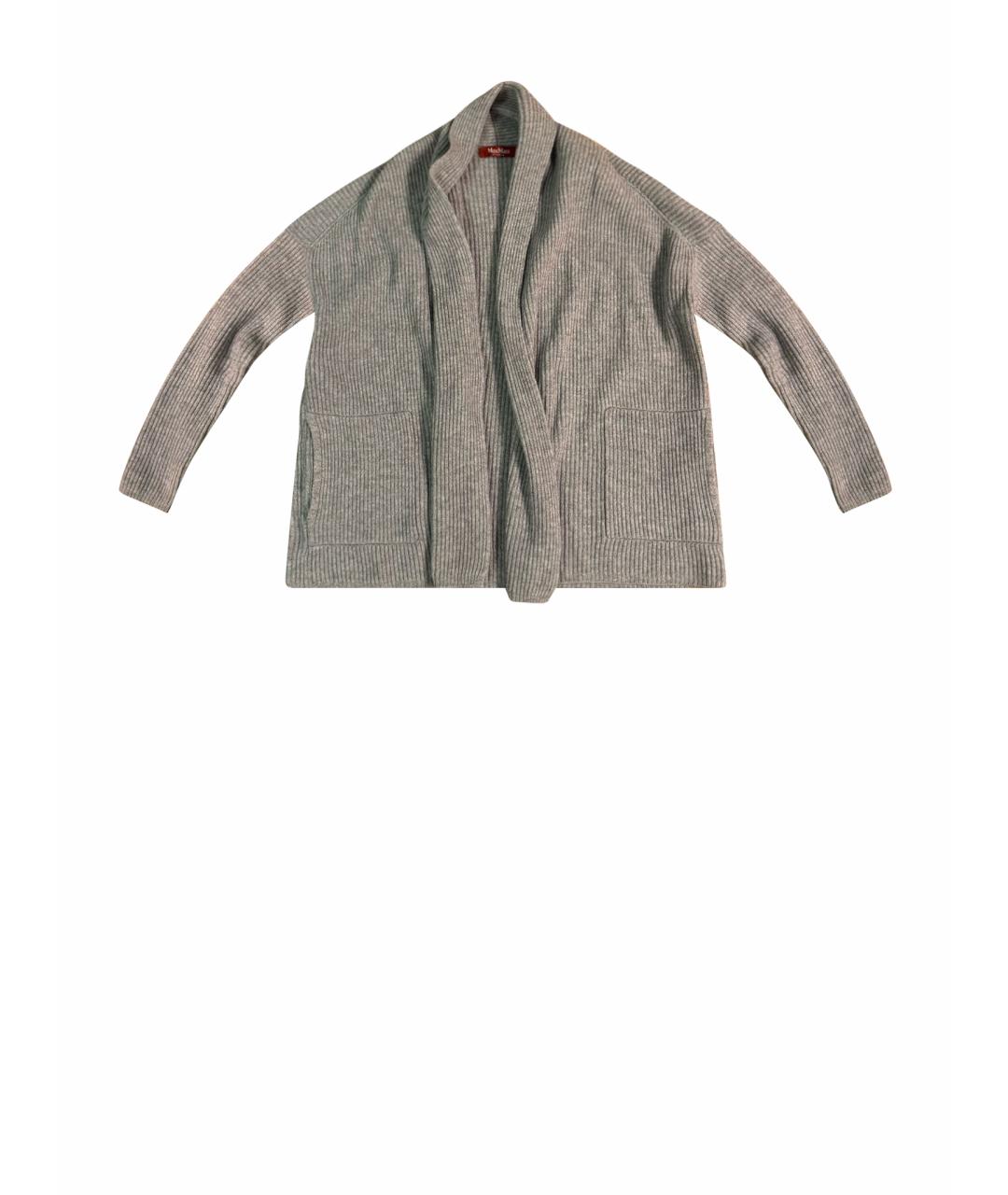 MAX MARA STUDIO Серый шерстяной кардиган, фото 1