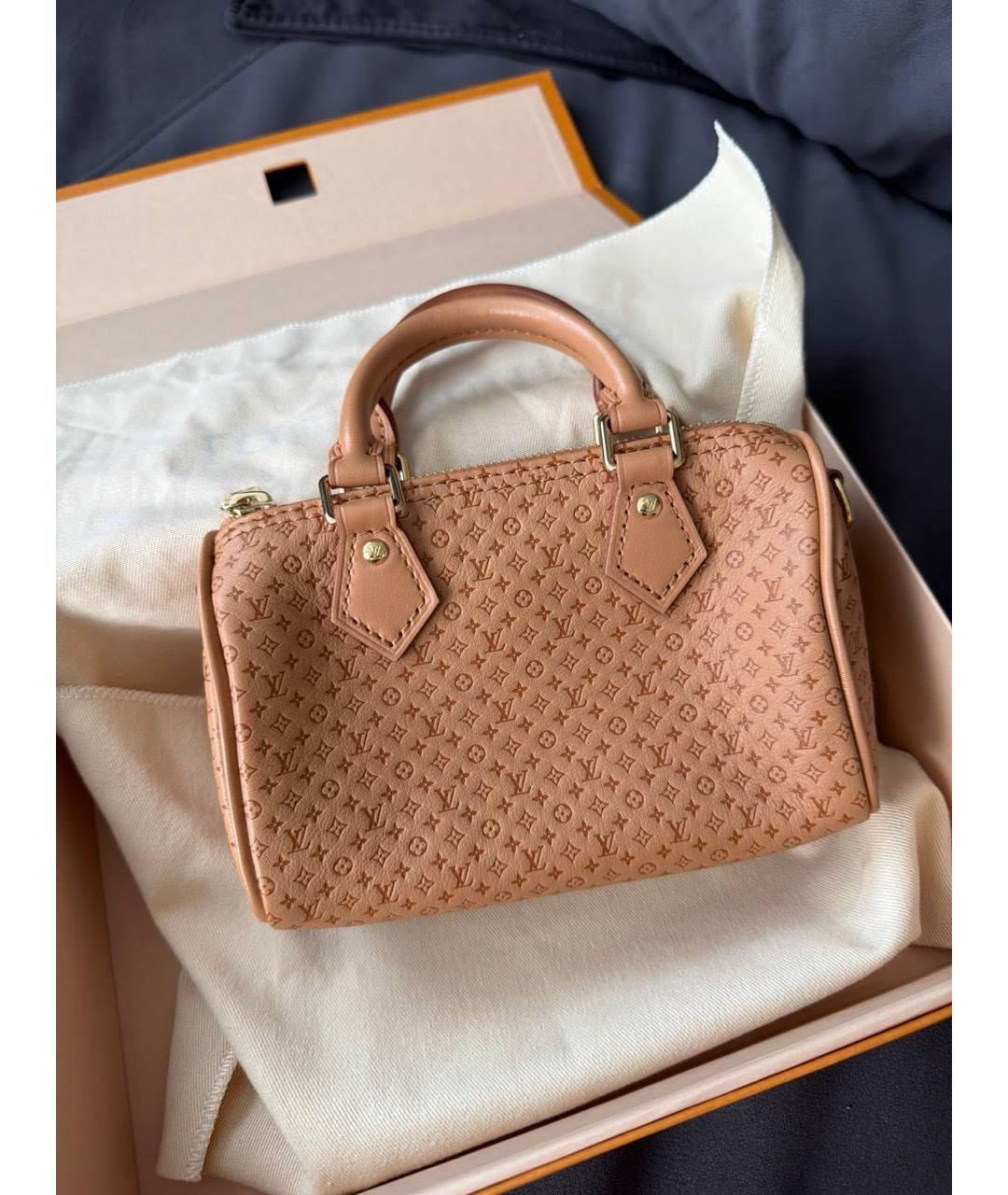 LOUIS VUITTON Бежевая кожаная сумка через плечо, фото 3