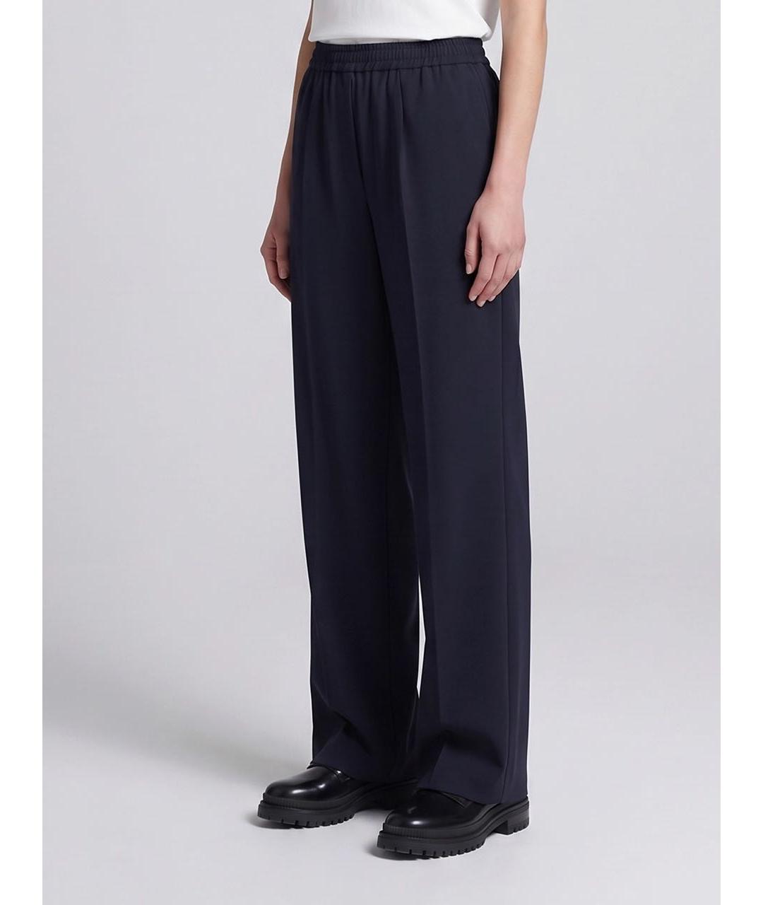 WEEKEND MAX MARA Темно-синие шерстяные брюки широкие, фото 5
