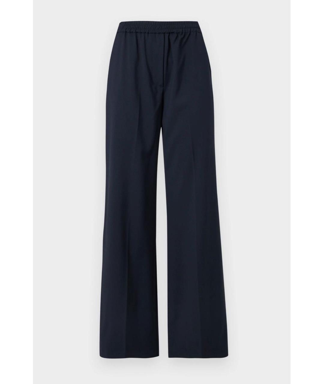 WEEKEND MAX MARA Темно-синие шерстяные брюки широкие, фото 7