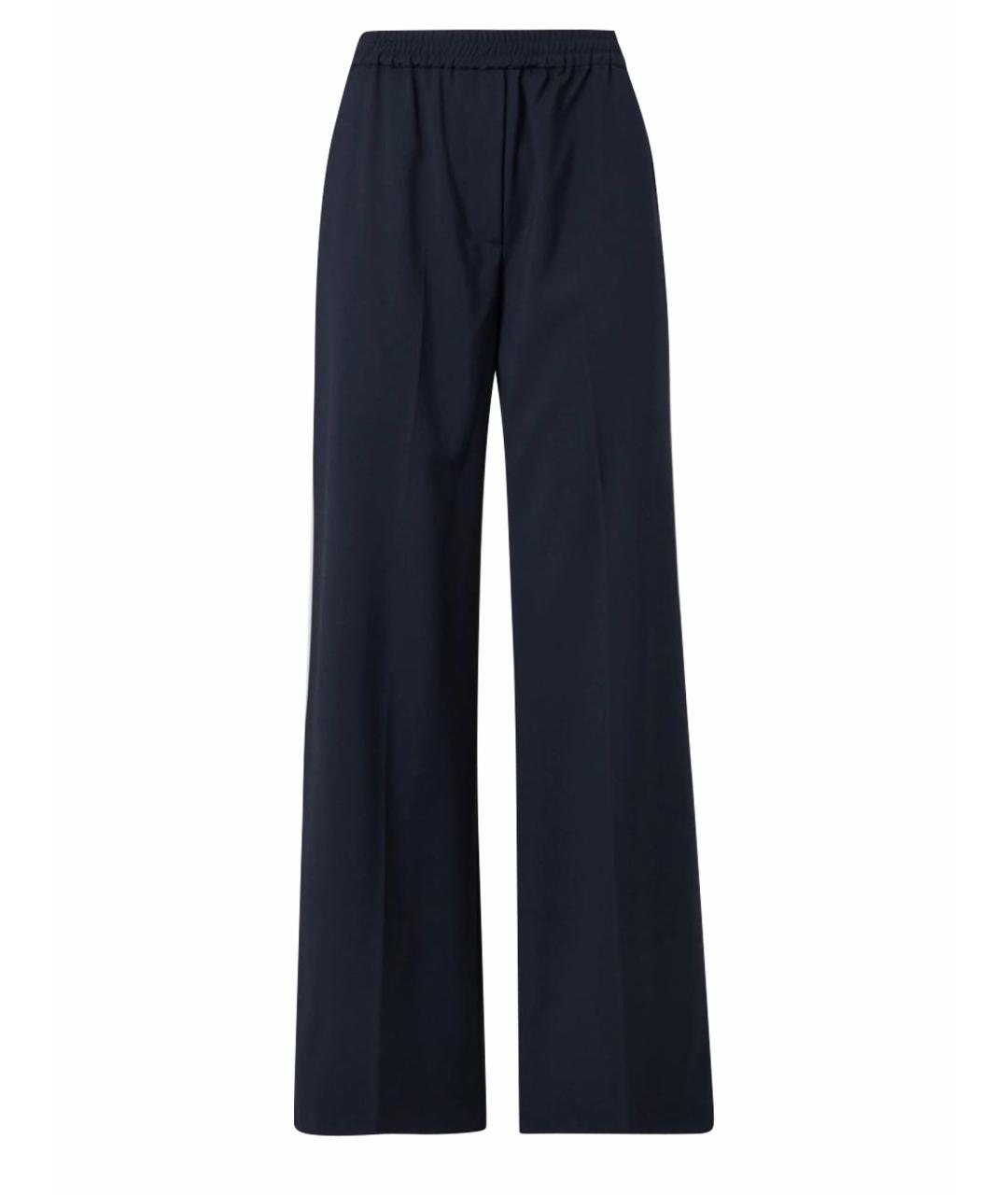 WEEKEND MAX MARA Темно-синие шерстяные брюки широкие, фото 1