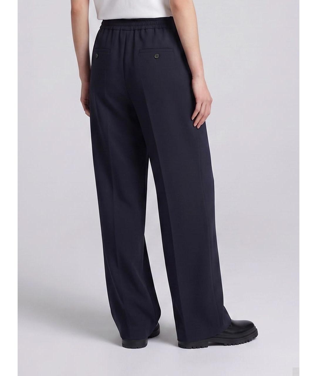 WEEKEND MAX MARA Темно-синие шерстяные брюки широкие, фото 6