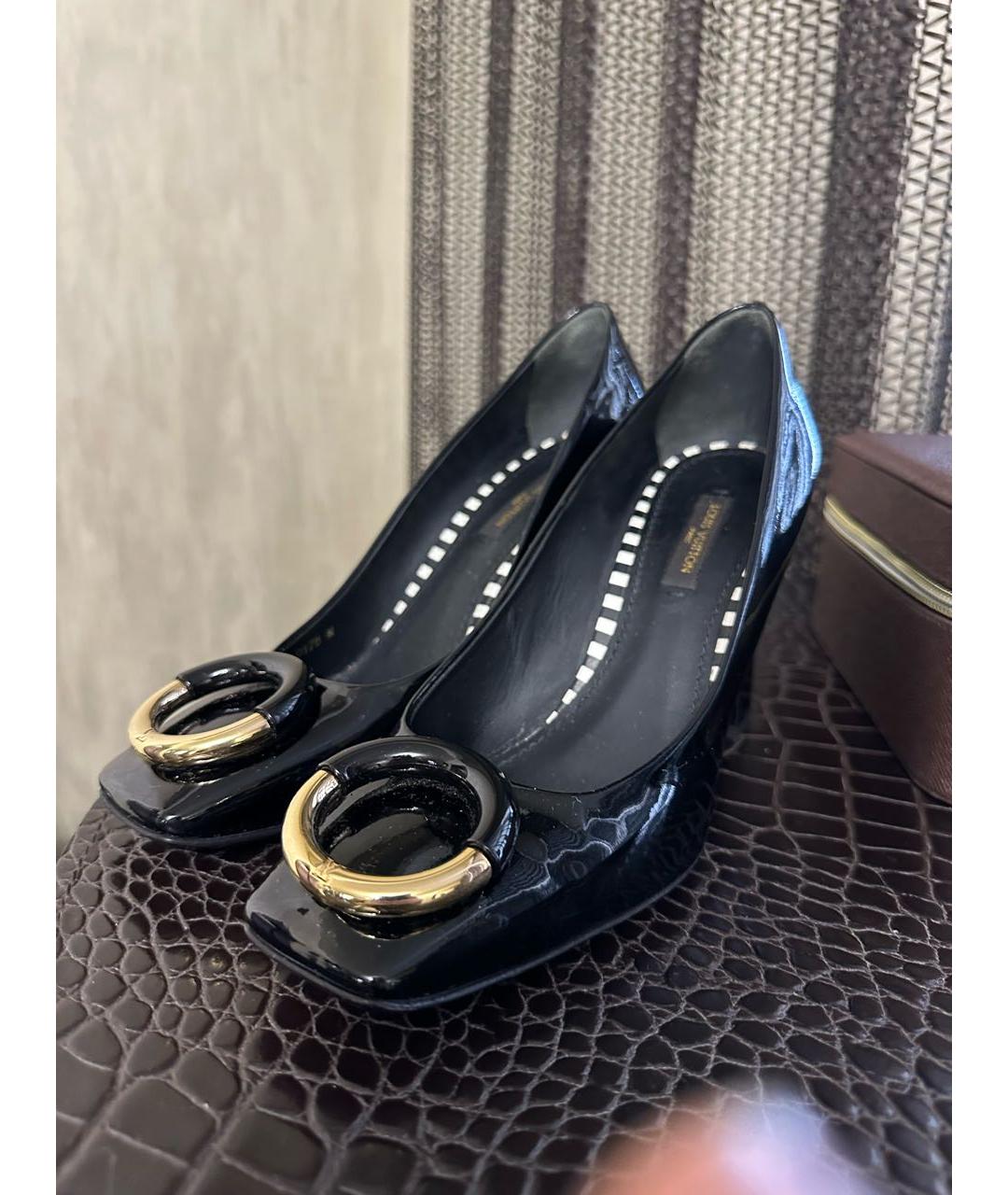 LOUIS VUITTON Черные кожаные туфли, фото 4