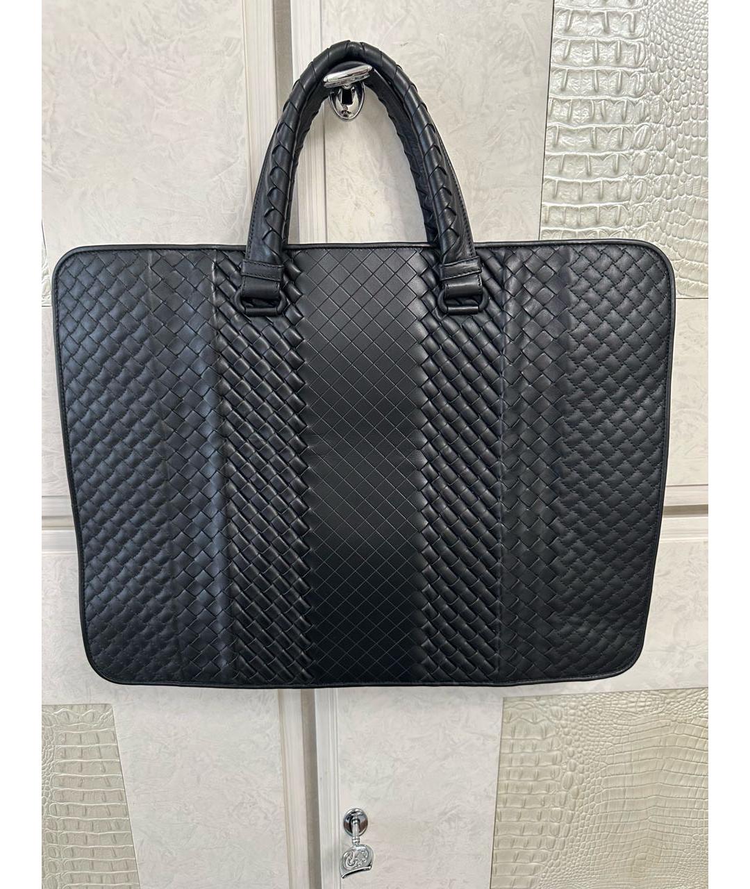 BOTTEGA VENETA Черный кожаный портфель, фото 5